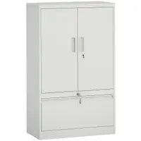 HOMCOM Dulap pentru Birou cu Raft Interior Reglabil și Sertar Alb | Aosom Romania