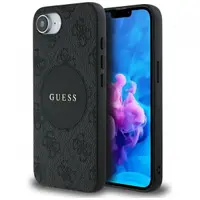 Husa MagSafe pentru Apple iPhone 17e / 16e, Guess, 4G Circle Classic Logo, Neagra
