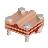 Cross-connector L-55 cu placa intermediara pentru sarma Ø8-10 mm, cupru (Cu), 55x55 mm, 4 suruburi M8x25