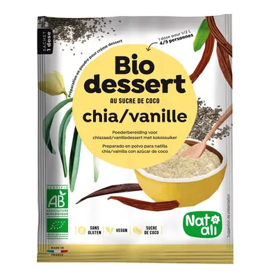Desert cu chia si vanilie, bio, 40g, Nat-ali