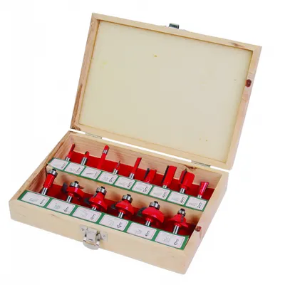 Un set de freze pentru router Raider - 15 бр, 8 mm