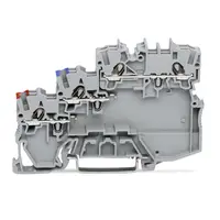 3-conductor sensor terminal block; for PNP (positive) switching sensors; with colored conductor entries; 1 mm²; Push-in CAGE CLAMP®; 1,00 mm²; gray