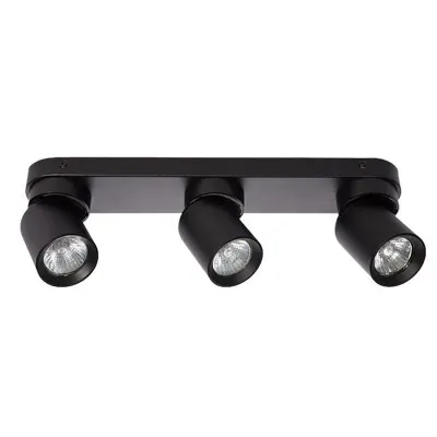 Aplica de tavan reglabila, 3 spoturi, soclu GU10, 35W, 390 x 65 x 120 mm, negru mat, IP20