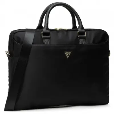 Geanta Guess Triangle Logo pentru Laptop 16inch, Neagra