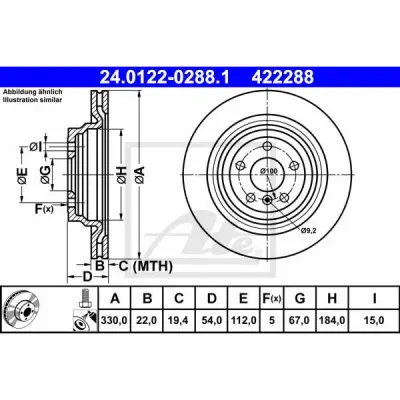 Disc frana ATE 24.0122-0288.1
