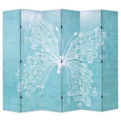 Gossi paravan camera pliabil, albastru, 228 x 170 cm, fluture