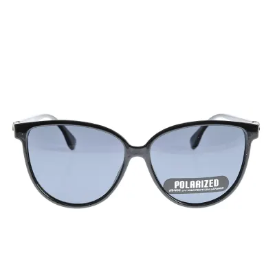 Ochelari de soare polarizati cu rama cat-eye si contur subtire negru