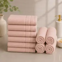 Set 10 prosoape mici, Terry, 30x50cm, din 100% bumbac pakistanez, 600g, Roz