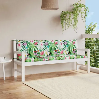 vidaXL Perne bancă de grădină, 2 buc., multicolor, țesătură oxford