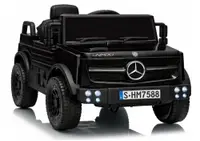 Masinuta electrica pentru copii Mercedes Unimog HM7588 6V4Ah Black, cu telecomanda 2.4G, roti EVA, 2 motoare 45W, bluetooth, port USB, slot Micro SD, MP3 si faruri LED, 90 x 53 x 50 cm
