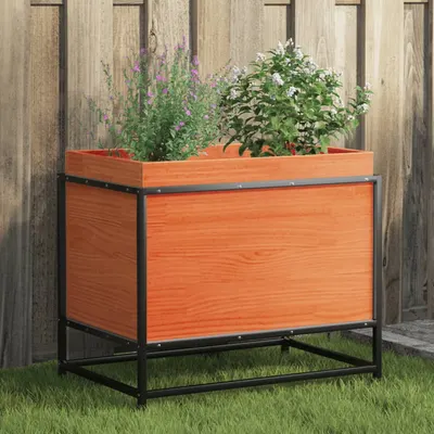 Gossi jardiniera gradina, maro ceruit, 60x40x50 cm, lemn masiv pin