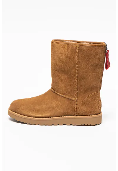 Ghete de piele intoarsa cu captuseala din amestec de lana Classic - Maro camel