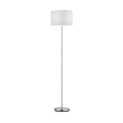 Lampadar Hotel cu abajur textil alb si corp metalic