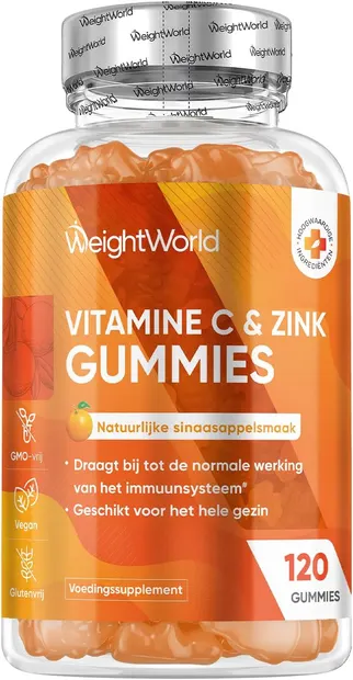 Vitamin C & Zinc, 120 tablete de jeleu, Weight World