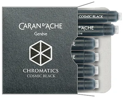 Rezerve pentru stilou Caran d'Ache Chromatics – Negru, 6 bucati