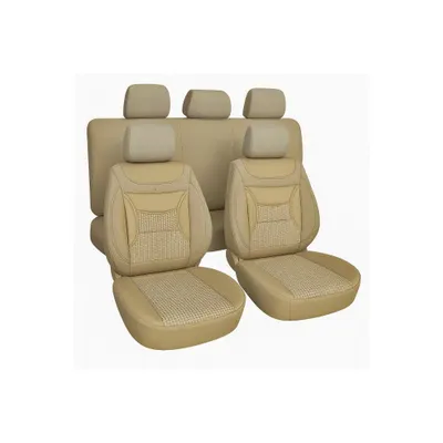 Huse Auto Universale , 11 Piese, Bej, Compatibile cu Scaune Fata si Spate Cod: HNG1321-5