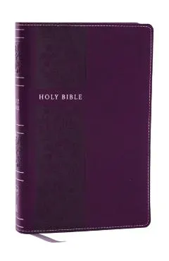 NKJV Personal Size Large Print Bible with 43,000 Cross References, Purple Leathersoft, Red Letter, Comfort Print (Thumb Indexed)