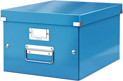 Cutie de depozitare Leitz Click & Store cu manere, albastru