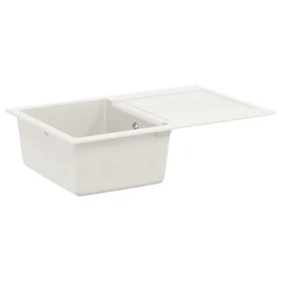 vidaXL Chiuvetă Alb 780 x 500 mm 80% Quartz și 20% Rășină