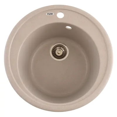 FCB-510SA/1, Chiuveta de bucatarie din granit cu cuva rotunda, seria SUN, Avena, 510x200 mm, FLOW
