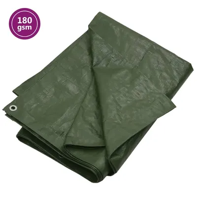 vidaXL Prelată 180 g/m², verde, 3x5 m, HDPE