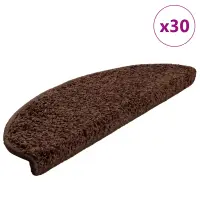 vidaXL Covorașe pentru scări, 30 buc., 65x21x4 cm, maro, semirotunde, mari