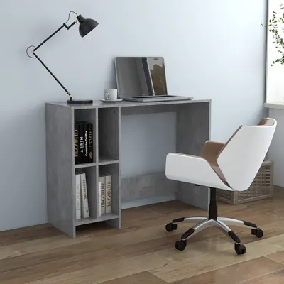 Gossi birou notebook, gri beton, 102,5x35x75 cm, pal