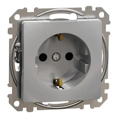 Sedna Design, Priza 2P+E cu obturatoare, aluminiu