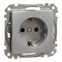 Sedna Design, Priza 2P+E cu obturatoare, aluminiu