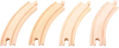 Set din lemn Bigjigs - Sine lungi curbate, 4 bucati