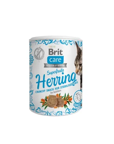 BRIT Care Cat Snack Superfruits recompense pentru pisici sterilizate, cu hering 100 g