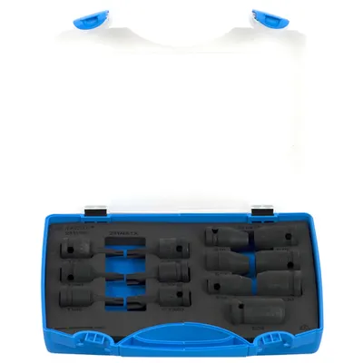 Trusa capete chei tubulare de impact 1/2 cu profil TX interior si exterior in cutie metalica