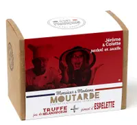 Set 2 borcane mustar cu aroma de trufe negre si ardei Espelette - M. & Mme Jerome & Colette