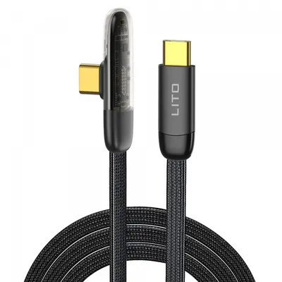 Cablu Date si Incarcare USB-C - USB-C Lito LD11CC, 60W, 1m, Negru