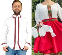 Set Traditional tata - mama - fiica Camasa , rochie mama si rochita fetita