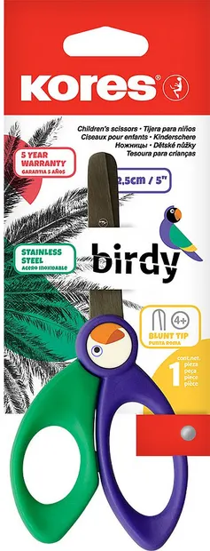 Foarfece pentru copii Kores - Birdy, 12.5 cm, sortiment