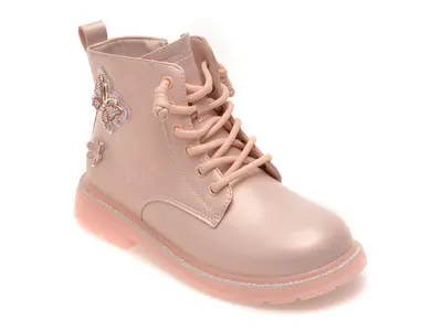 Ghete SELECTION KIDS roz, 53007, din piele ecologica
