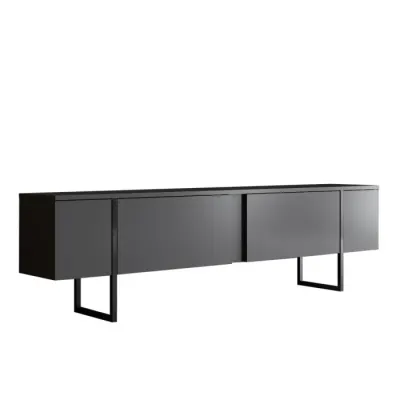Comoda TV LUXE, antracit + negru, 180x30x50 cm