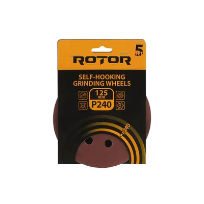 Disc abraziv pentru slefuitor cu excentric ROTOR 125 P240 - Pachet 5 bucati
