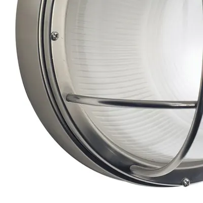 Aplica Salcombe Round Outdoor Wall Light Stainless Steel Glass IP44