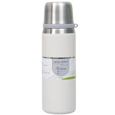 Termos cu Interior si Capac din Inox, Capacitate 700 ml, Alb