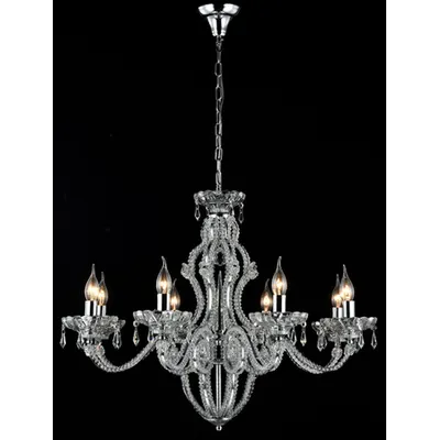 Candelabru Modern Peak,8 becuri dulie E14, 230V,D.79cm, H.60 cm,Nichel