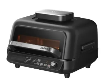 Gratar electric Mova IG20 Pro, 6.5l. 1750 W, Afisaj LED, Placi antiaderente, Maner fara incalzire, Fereastra de control, Senzori de temperatura (Negru)