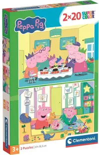 Puzzle pentru copii Clementoni din 2 x 20 piese - Purcelușul Peppa