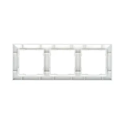 Ramă pentru 3 aparate cu dimensiuni de 55x55mm, argintie