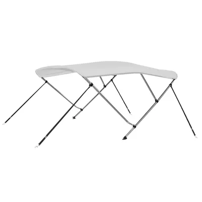 vidaXL Parasolar barcă Bimini cu 3 arcuri, alb, 183x140x137 cm