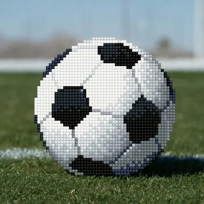 Tablou cu diamante – Minge de fotbal, 20 x 20 cm