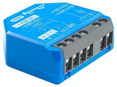 Releu inteligent Shelly – 1 Gen4, 16A, contacte uscate, albastru