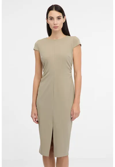 Rochie creion cu slit frontal - Grej