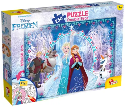 Puzzle cu două fețe Lisciani pentru colorare 250 piese - Regatul Înghețat
